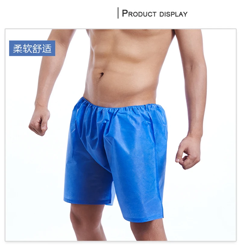 10pcs/lot Blue Mens Thin One Time Use Boxer disposable Breathable underwear for travel sauna beauty house massage home shorts