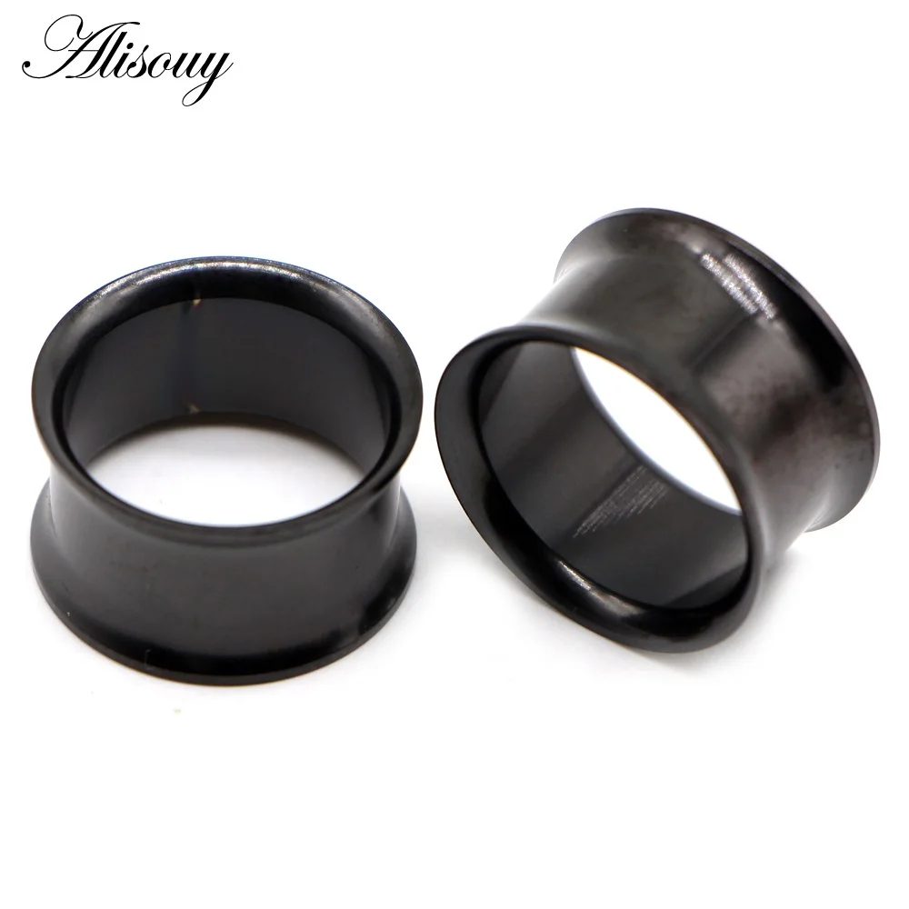 Alisouy 2 stuks oordopjes kit chirurgisch staal zonder schroef oormeters tunnel expander body piercing flare oorbellen pluggen stretching