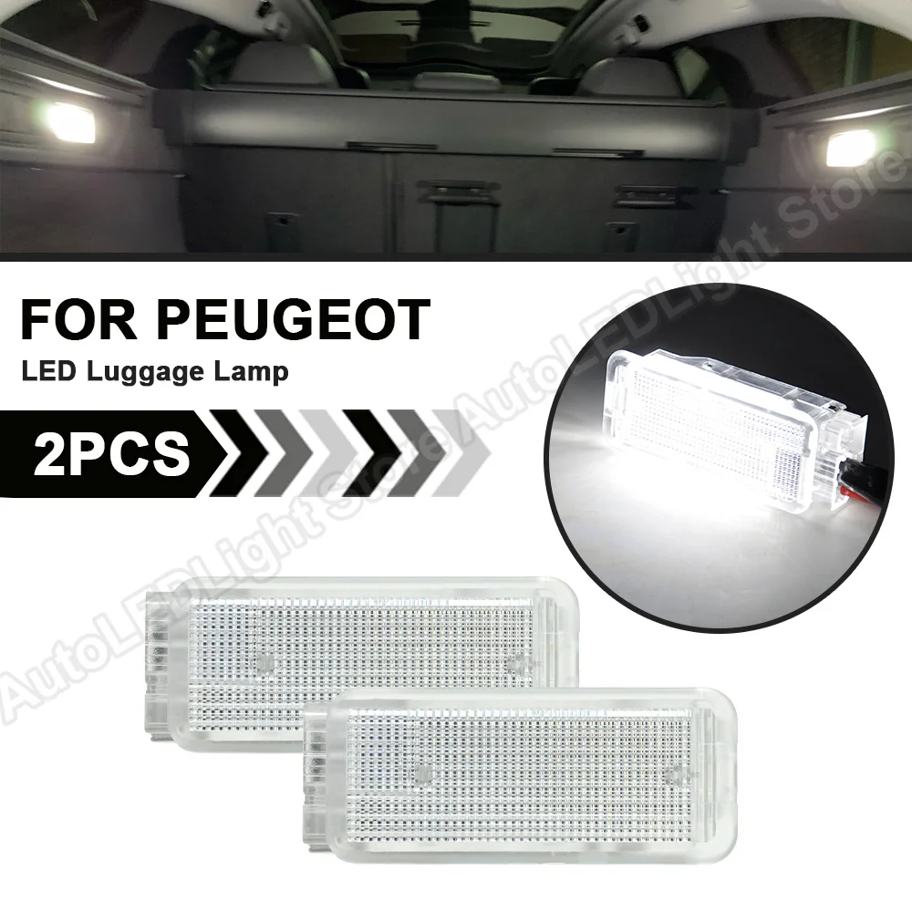 

2PCS For Peugeot 1007 206 207 306 307 308 3008 406 407 5008 607 806 807 LED Footwell Trunk Luggage Interior Lights Door Lamp