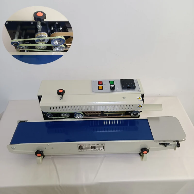 Automatic Sealing Machine FR900 Continuous Horizontal Band Sealer Electric Continuous band sealer plastic bag sealing machine