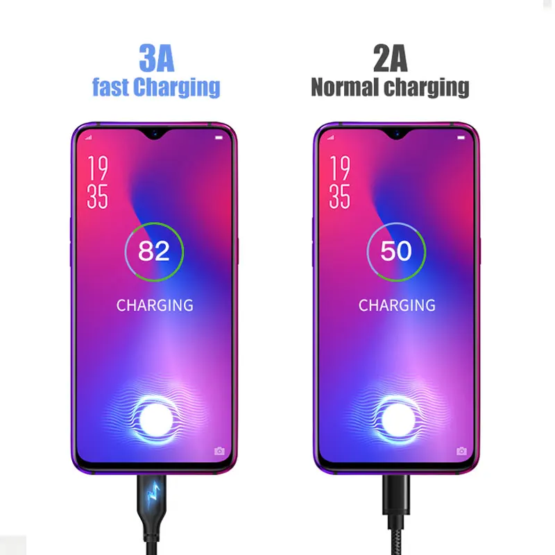 CABLETIME 3A USB C Cable Type C Mobile Phone Cable Android Data Cable Fast Charge for Samsung S10 S9 Xiaomi Redmi Oneplus 7 C276