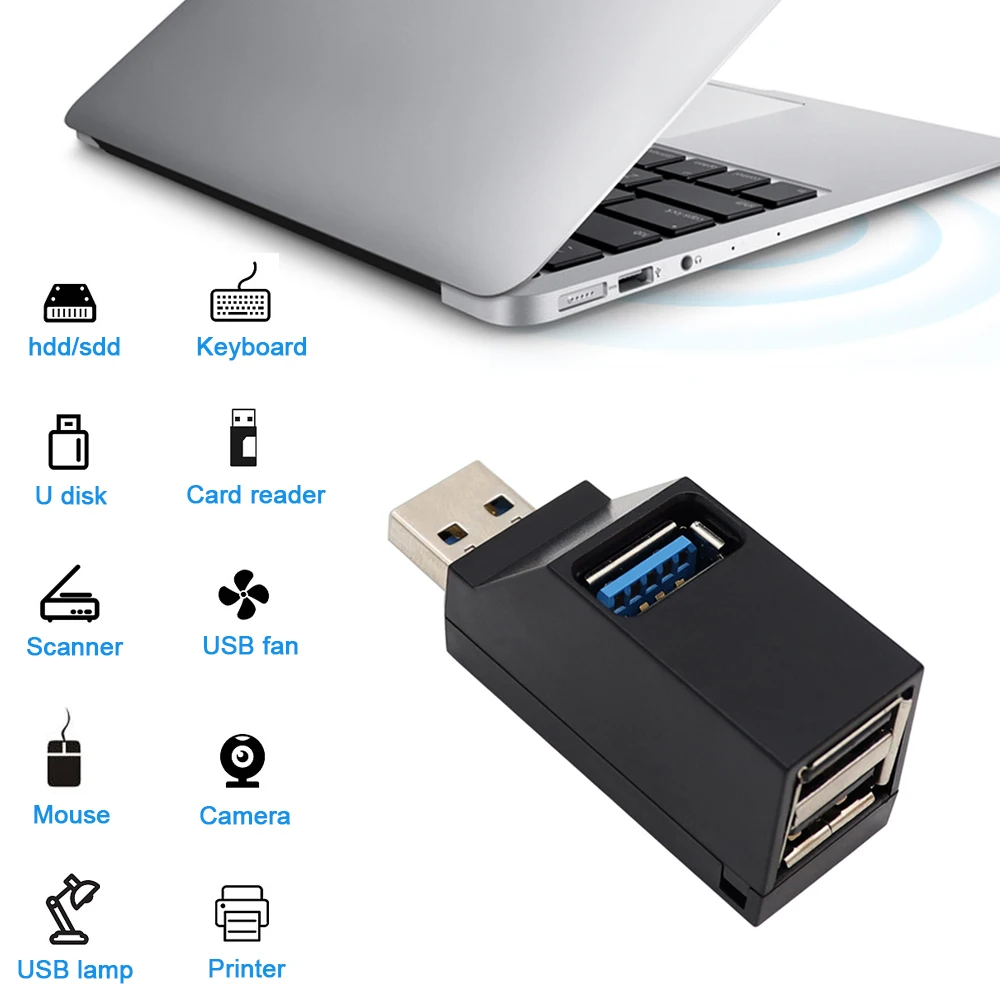 USB Hub USB 3.0 Hub 2.0 Multi USB Splitter Adapter Mini 3 Ports High Speed 3 Hab usb3.0 HUB Port USB-Hub Expander For PC