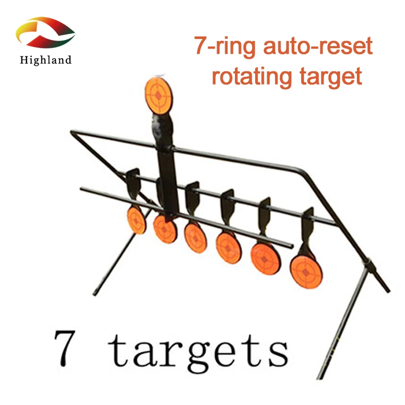 7-Ring Auto-Reset Rotating Target Target Metal Steel Target Shooting Practice Target Cs Competition Seven Targets