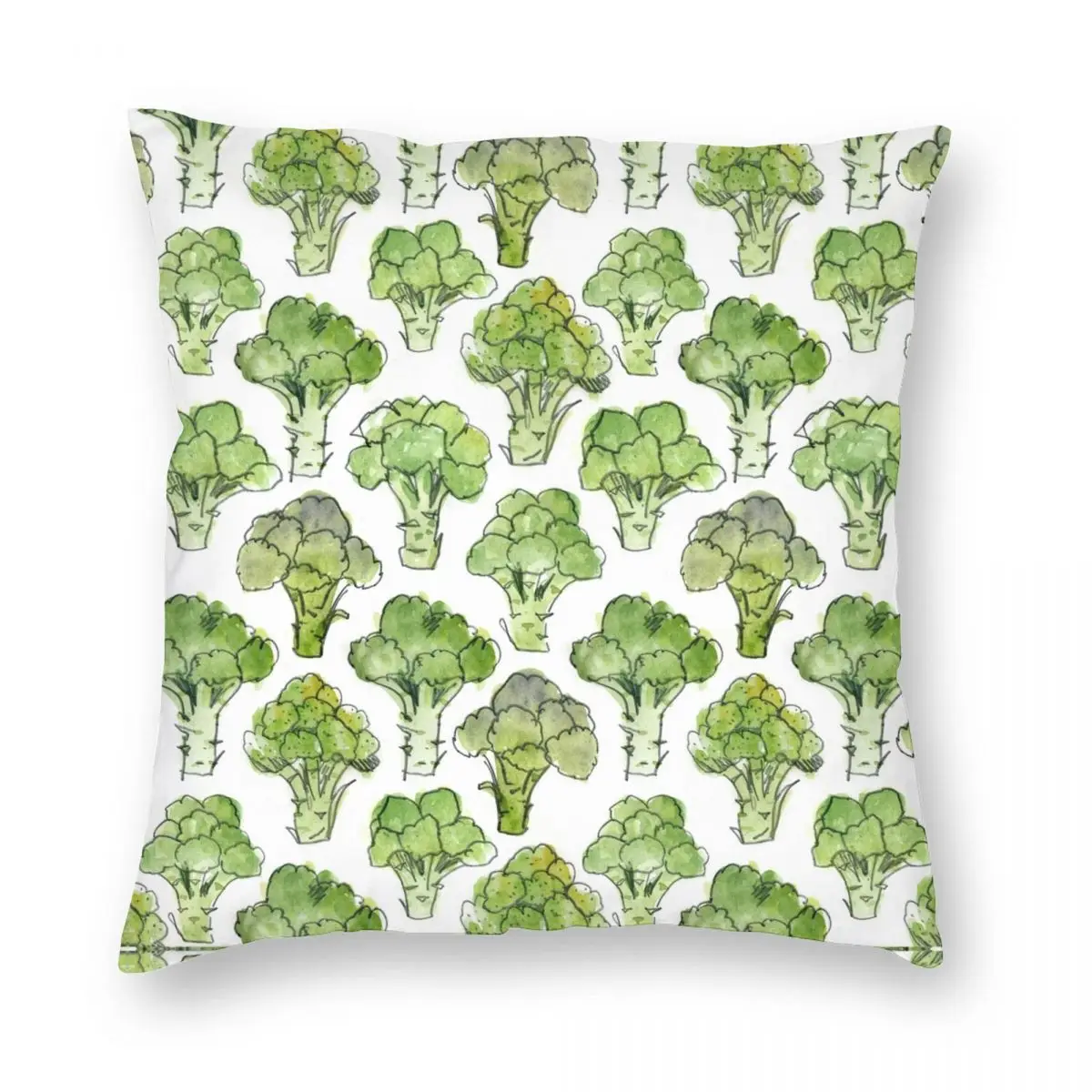 Broccoli Formal Square Pillowcase Polyester Linen Velvet Pattern Zip Decor Throw Pillow Case Sofa Cushion Case Wholesale 18