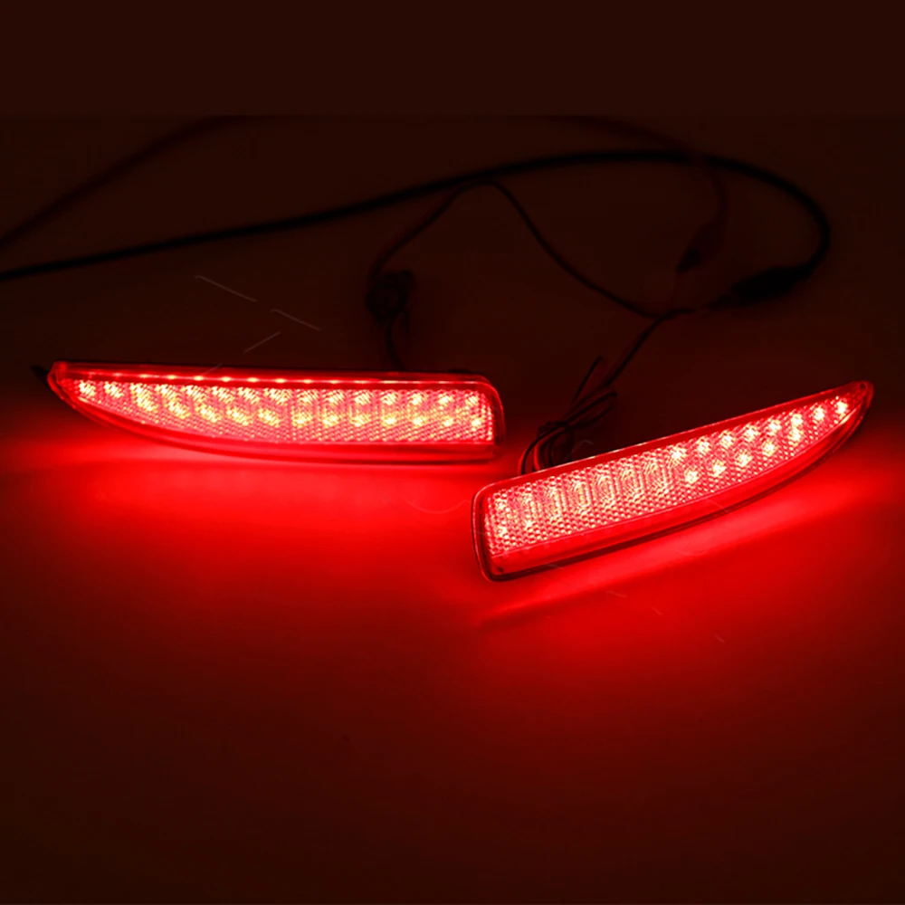 X-CAR 1 Pair Red Rear Bumper Reflector Brake Light Tail Brake Stop  Driving Lamp For Mazda 5 CR19 2005 2006 2007 2008 2009 2010