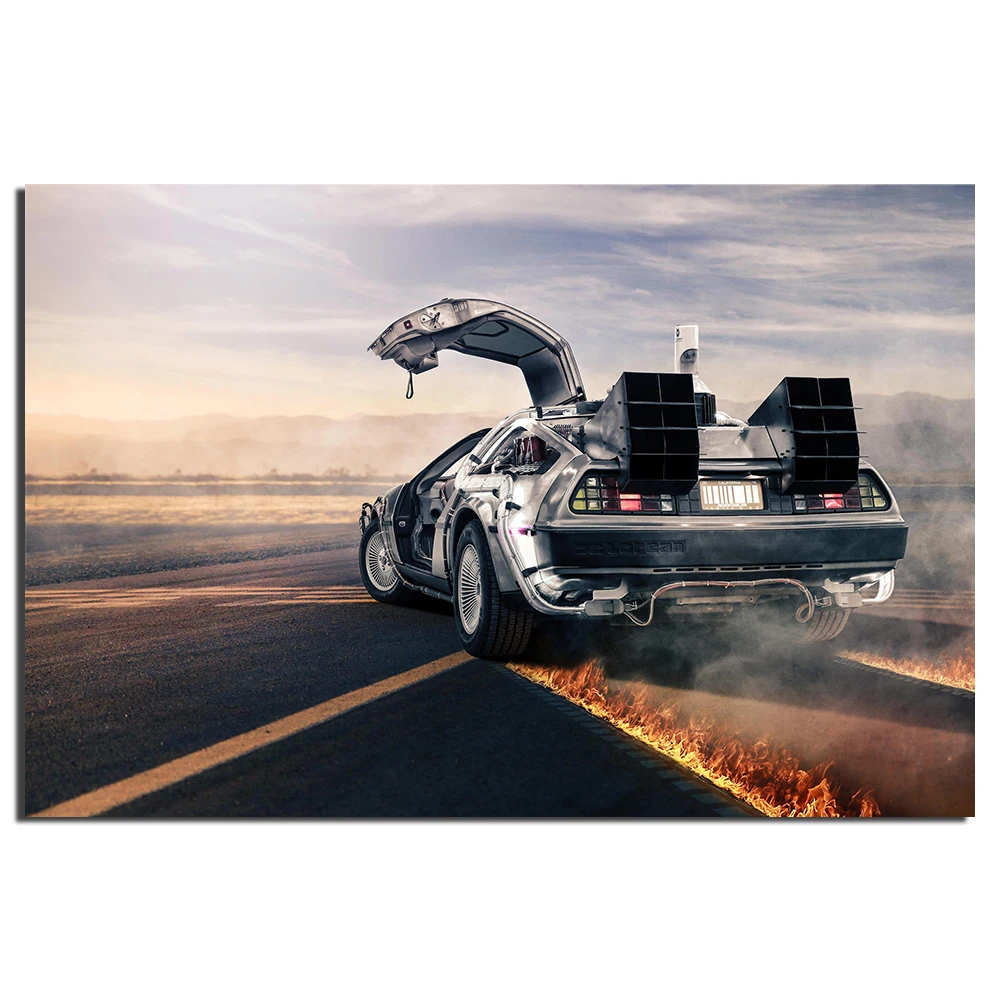 Back to the Future Delorean DMC-12 Cars Poster Modern Decorative Painting Wall Art Picture Bedroom Decoration Home Decor