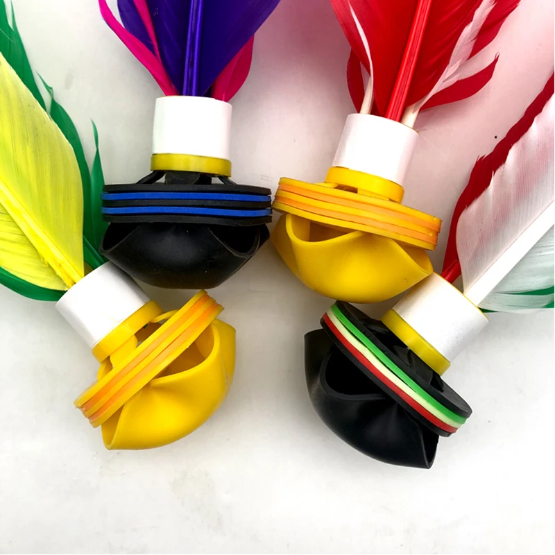 A Pair Beach Ball Badminton Kick Shuttlecock Colorful Feather Chinese Jianzi for Foot Exercise Outdoor Games