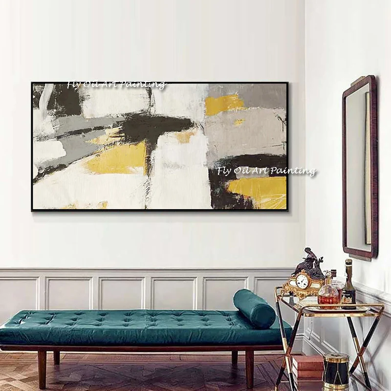 

Abstract line modern minimalist living room handmade oil painting porch aisle decoration painting vertical office paint gift