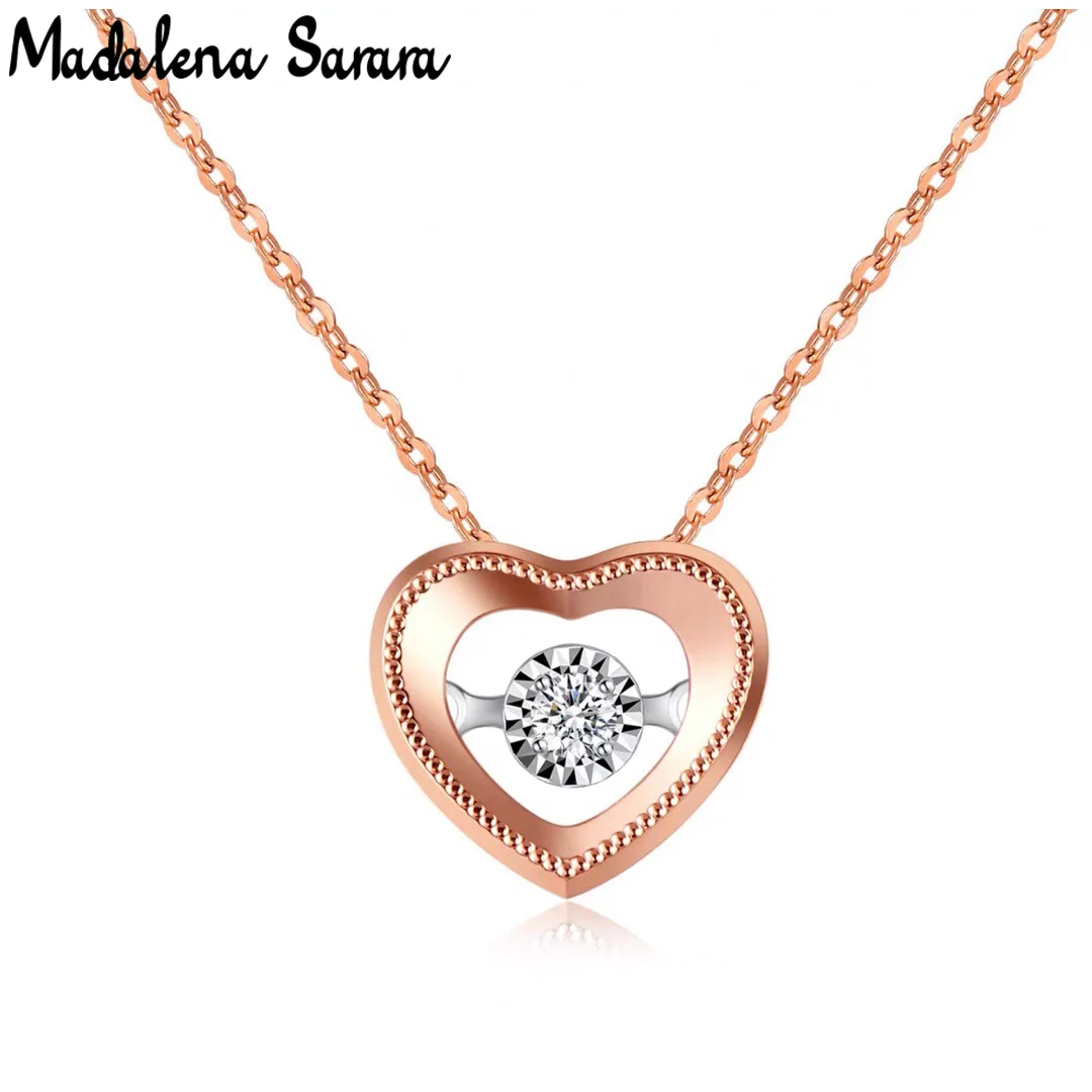 MADALENA SARARA South Africa Diamond 0.03cts Heart Style 18k Rose Gold Women Chain Necklace