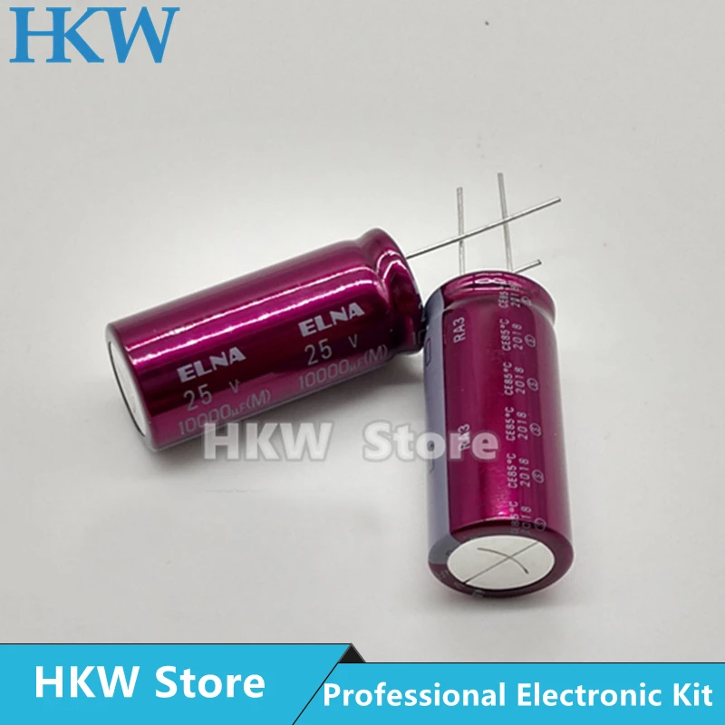 2pcs ELNA RA3 Series 25V 10000UF 18X40MM Audio Electrolytic Capacitor 10000UF25V 10000UF25V 18*40mm 100% New and Original