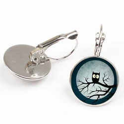 2019 hot retro cute owl series earrings couple glass pendant earrings fashion charm female decoration party gift jewelry earring