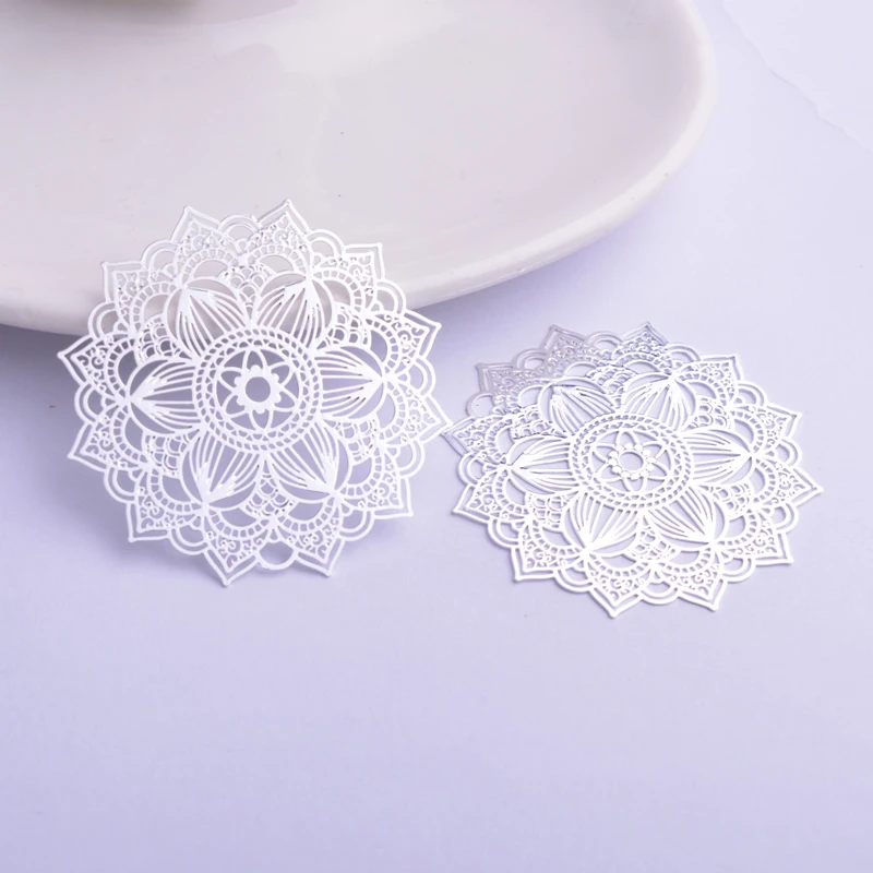 30 Stück AB6414 40mm Filigrane Mandala-Form Charms Ohrring-Verbinder Metall Messing Dünner Anhänger DIY Schmuck Ohrring-Herstellung – Detail 8