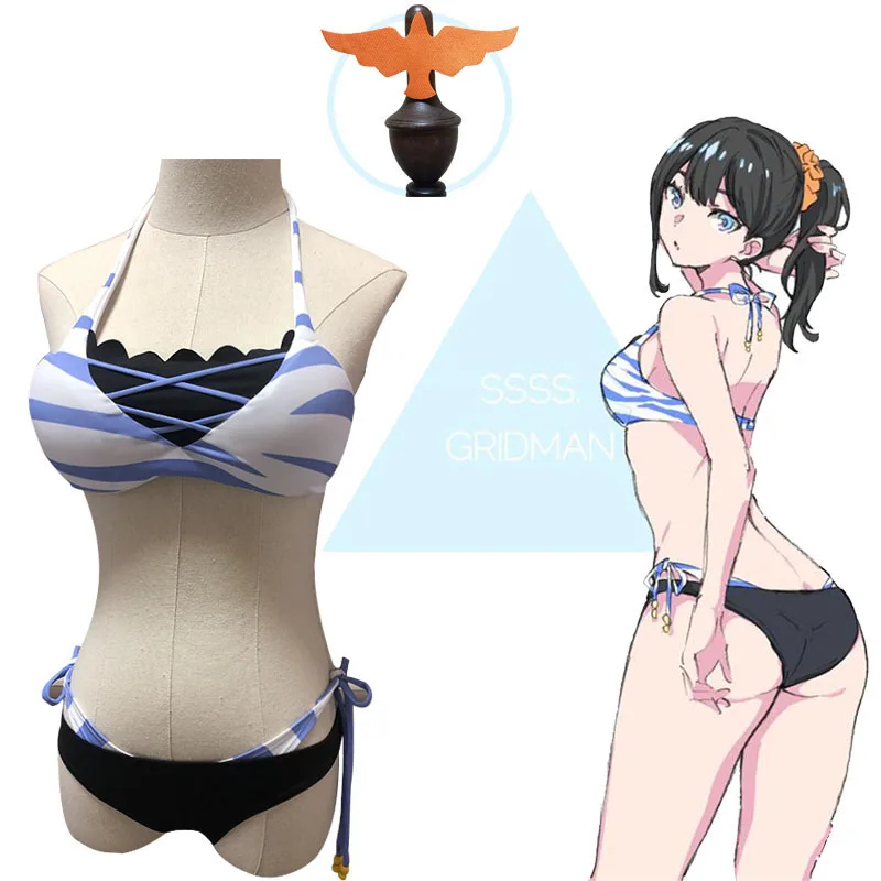 Anime SSSS.GRIDMAN Takarada Rikka Cosplay Costume Swimsuit Bikini Female Summer Swimwear Halloween Costumes for Women