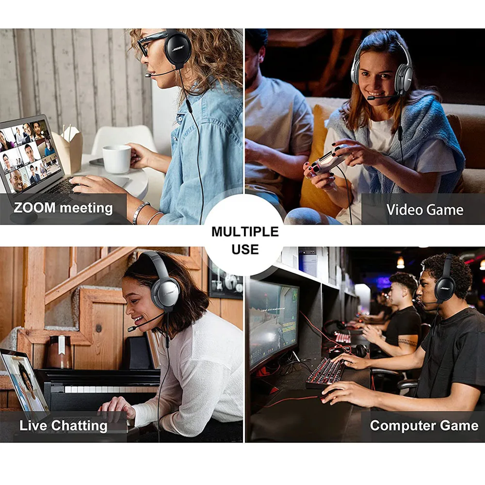 POYATU For Skullcandy Hesh 2 Hesh3 Crusher Grind Wireless Headphone Audio ClearSpeak Universal Cable With Boom Microphone Cords