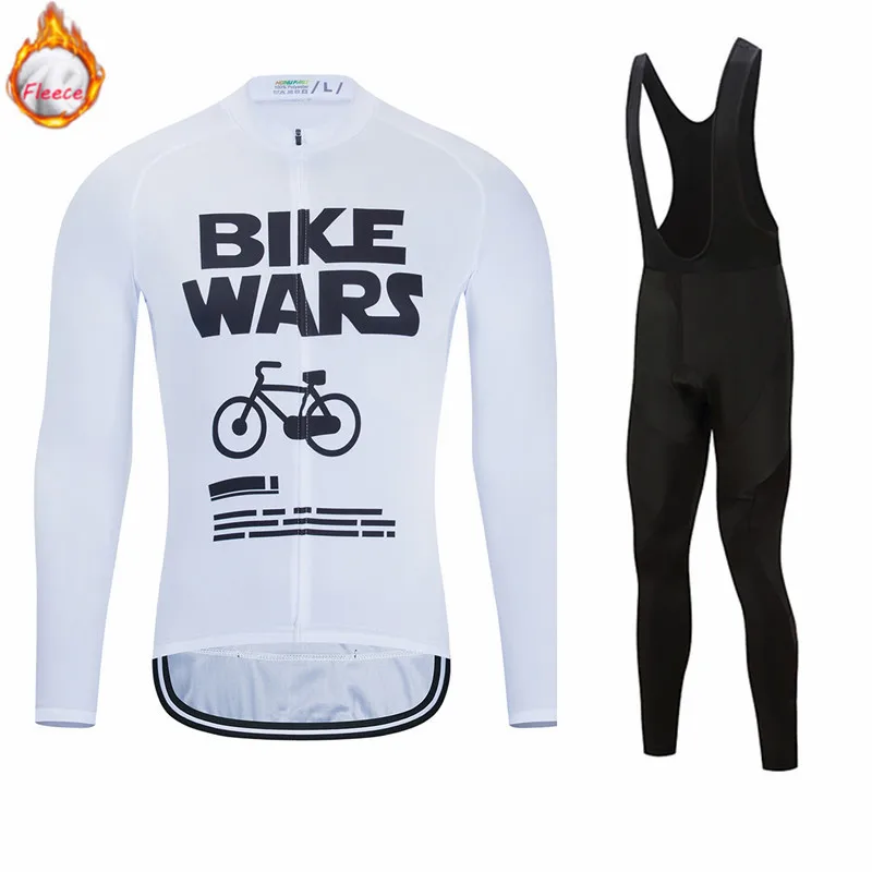 

2023 Winter Thermal Fleece Men Long Sleeve Cycling Jersey Set Bib Pants MTB Ropa Ciclismo Hombre Cycling Clothing