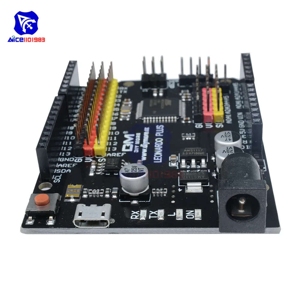 Leonardo R3 Plus Mcrocontroller Development Board I/O Shield Module ATmega32U4 Pro Micro 5V SPI IIC untuk Arduino Micro USB Cable