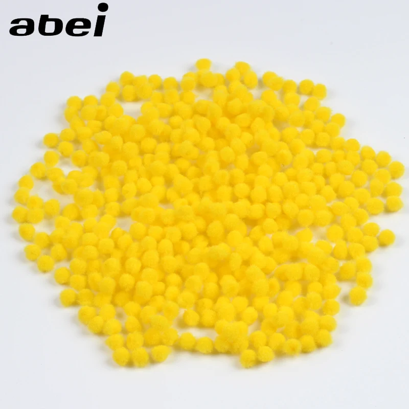 2000 teile/los 6mm Gelb Bommel Ball Weichen, Flauschigen Furball DIY Handgemachte Projekt