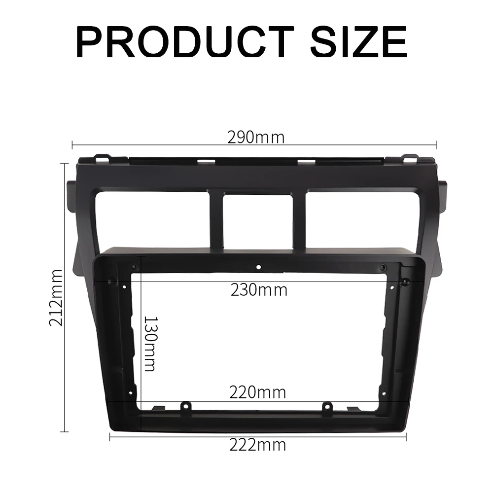 9 INCH Radio Fascia Fit For Toyota Vios Yaris Sedan Belta Android Player Stereo GPS DVD Player Install Surround Trim Panel Kit