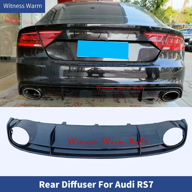 Carbon Fiber Car Rear Bumper Diffuser Lip Spoiler for Audi Rs7 2013 - 2016 Carbon Diffuser Body Kit