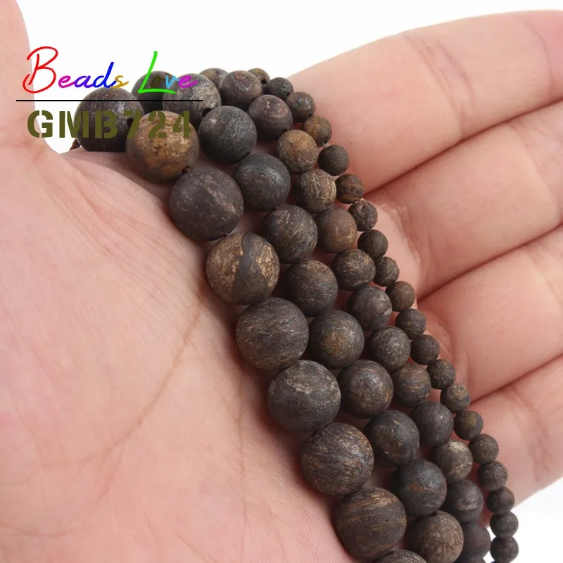 Natural Stone Dull Polish Matte Bronzite Jaspers Round Loose Beads Diy Bracelet Necklace For Jewelry Making 4 6 8 10 12mm 15‘’