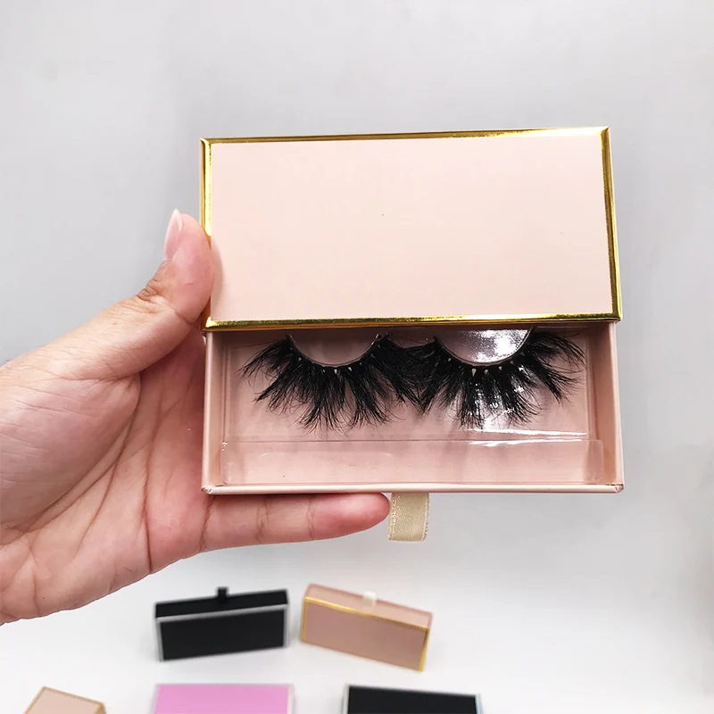 Niestandardowe LOGO Pudełko na rzęsy 3D Strip Lashes 25MM Puszyste rzęsy 100szt