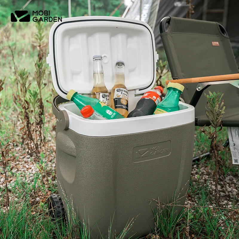 MOBI GARDEN Outdoor Camping Ice Insulation Box Family Portable Fresh Water Food Hand-Pull Car Storage 72 Hours Fishing 26L Cool