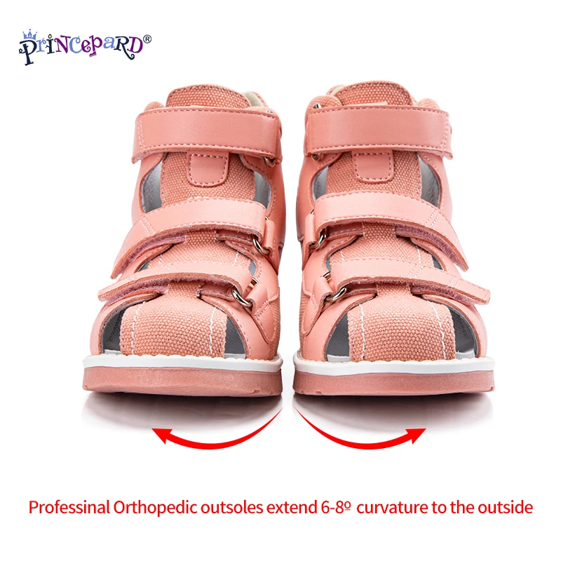 Orthopedic Kids Shoes Princepard New Summer High Back Children Corrective Sandals for Arch Support Care with Adjustable Strap