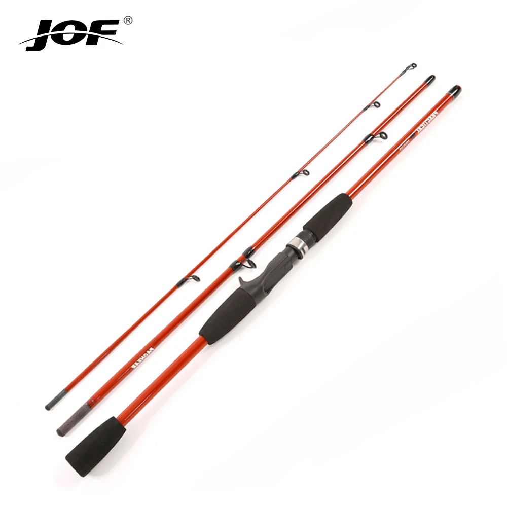 JOF High Quality 2021 New 1.8m 2.1m Spinning Fishing Rod 2 Tips M Power 3 Sec Carbon Rod Spinning Casting Rod Fishing Tackle