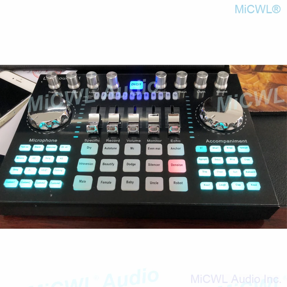 MiCWL KSM105 mikrofon pojemnościowy na żywo dźwięk cyfrowy karta dźwiękowa konsola miksująca do nagrywania studyjnego na żywo