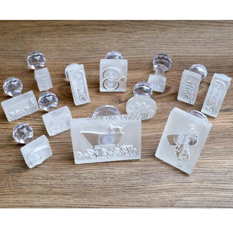 DIY Professional custom handmade soap seal printed STAMP can be mass pattern Mini diy soap stamp Signature LETTER NAME flower