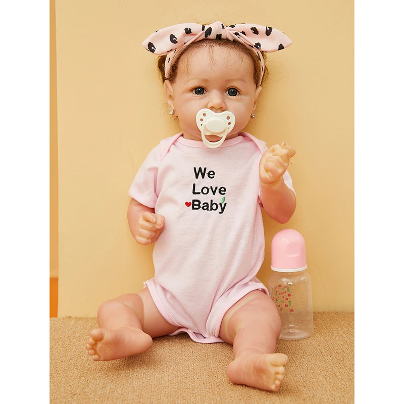 

58CM Bebe Reborn Dolls Silicone & Soft Cloth Body Fashion Baby Dolls Boneca Bebe Baby Girl Dolls Kids Christmas Birthday Gifts