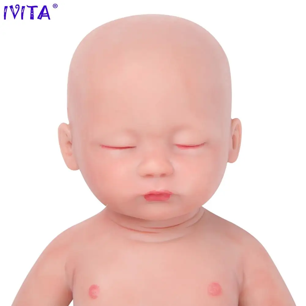 IVITA WG1509 38cm 1420g 100% Full Body Silicone Reborn Baby Dolls Realistic Girl Soft Newborn Doll for Children Christmas Toys