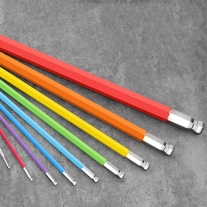 Màu Sắc Cầu Vồng Dài Thêm Lục Giác Cờ Lê 9Pcs 1.5-10Mm Đầu Bóng L-Loại Hex Allen Chìa Khóa dụng Cụ Cầm Tay Phụ Kiện Xe Đạp