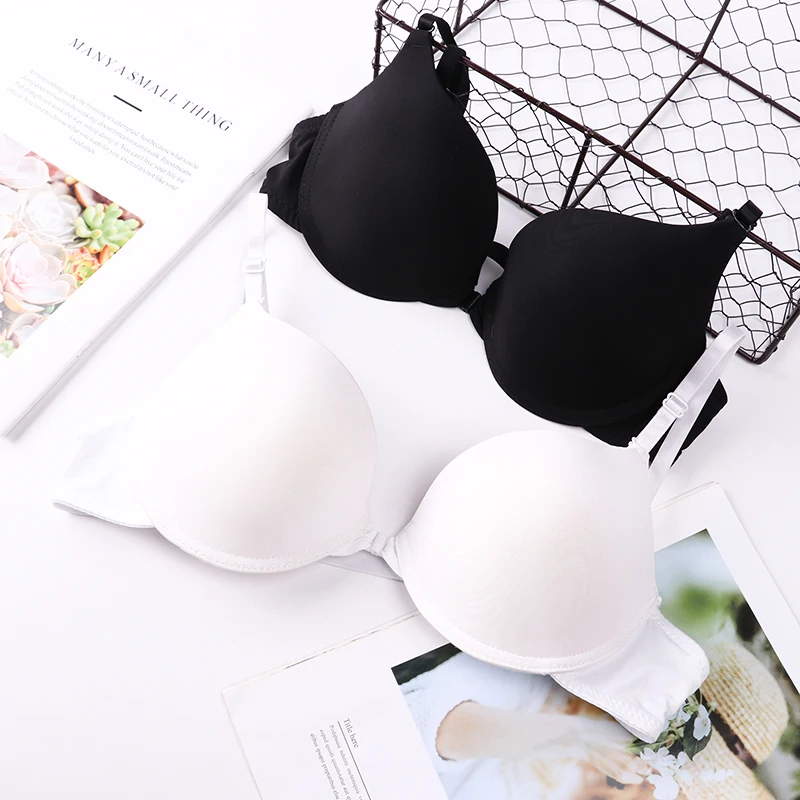 New Fashion Sexy Simple Push Up Bra Front Button Candy Color A B Cup Women Underwear Lingerie Hot