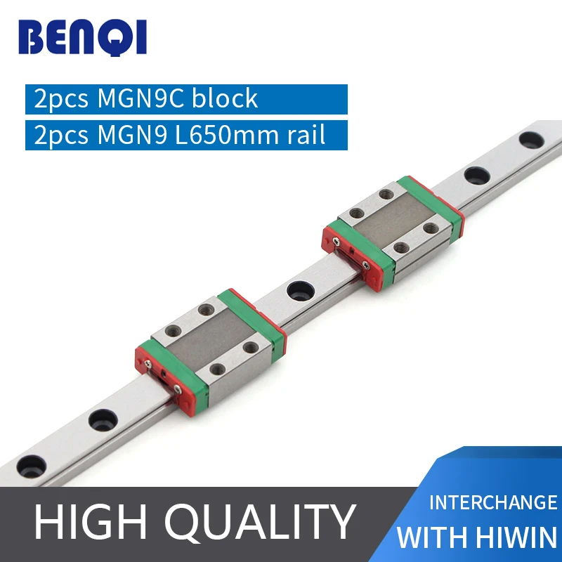 

9mm linear guide MGN9- 650mm + a slider MGN9C send from China