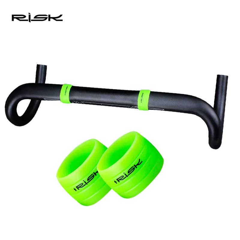 RISK 1 Pair Silicone Plug Road Bike Handlebar Tape plugs Anti-Skip Rubber  Bicycle Handlebar end Bar Tape Fixed Ring Waterproof