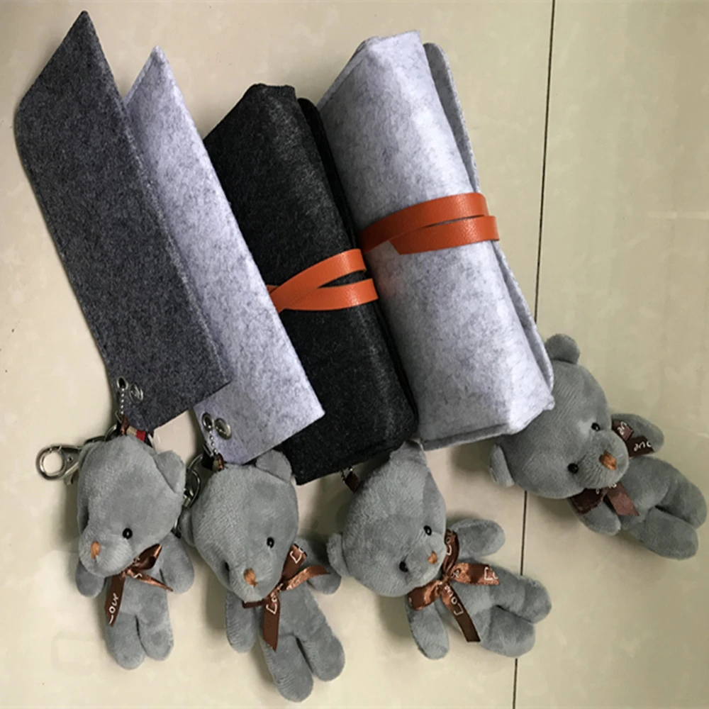 

Fashion Trend Women Felt Glasses Case New Bear Pendant decoration Travelling bag Glasses Box Portable Soft Large Capacity Box