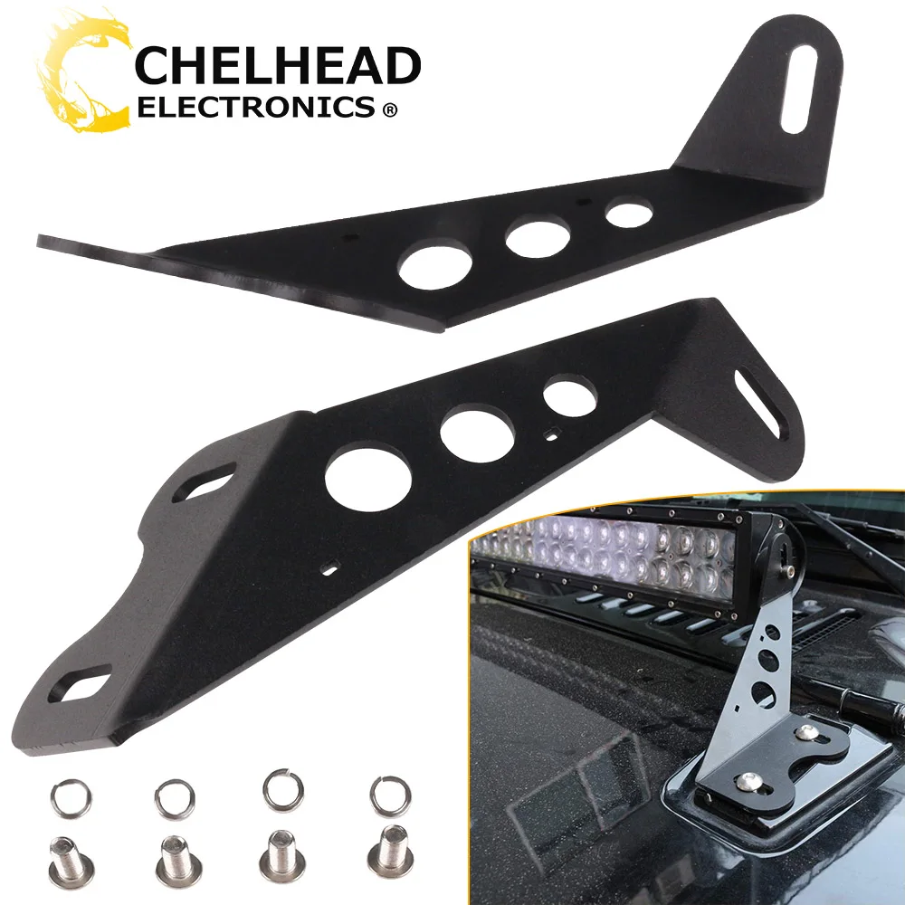 

Led Light Bar Worklight Bracket Mounting Engine Cover Windshield Led Bar Holder for Jeep Wrangler Jk 2007-2017 Auto Accessories