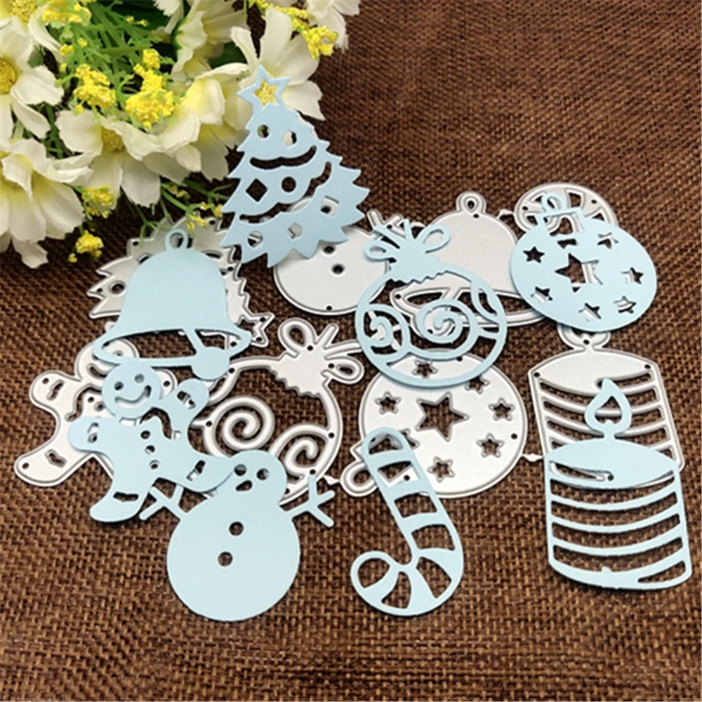 8Pcs Christmas frame card Cutting Dies Stencils For DIY Scrapbooking Decorative Embossing Handcraft Die Cutting Template