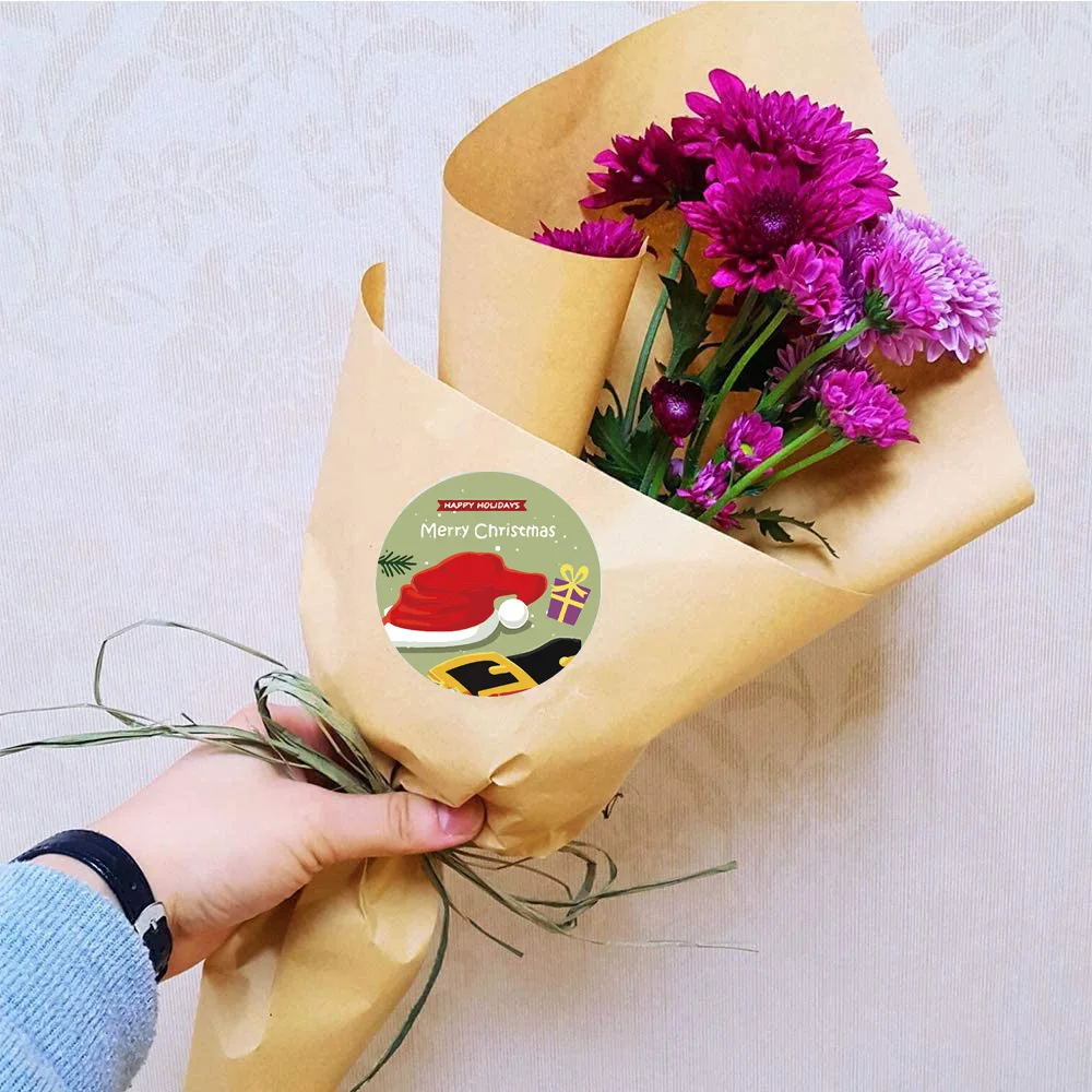 500 Pcs Christmas Stickers 1 Inch 8 Designs Pattern Cartoon Reward Stickers for Kids Toys Gift Envelope Seal Labels Stickers