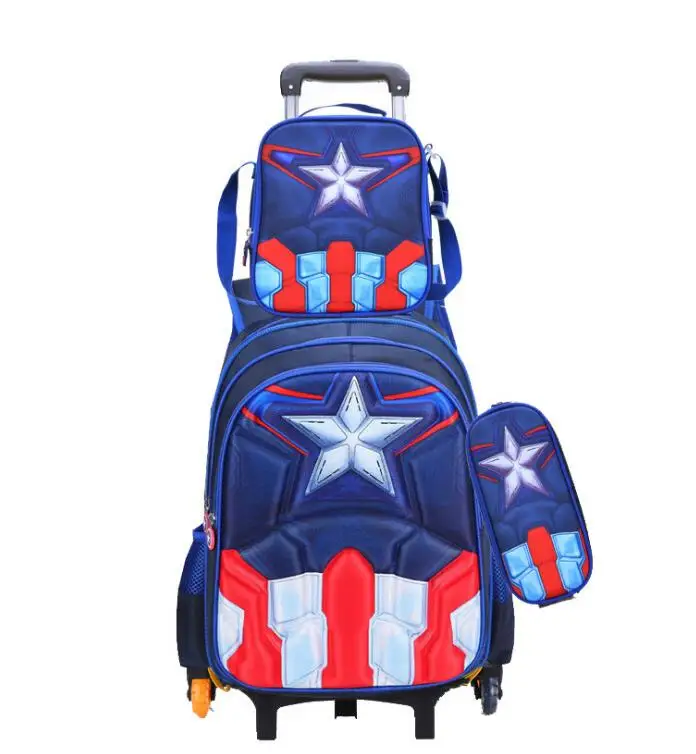 School Troilley Bag Set for boys School Trolley Backpack Set Lunch Bag School Wheeled Backpack for boys School Bookbag Rucksacks