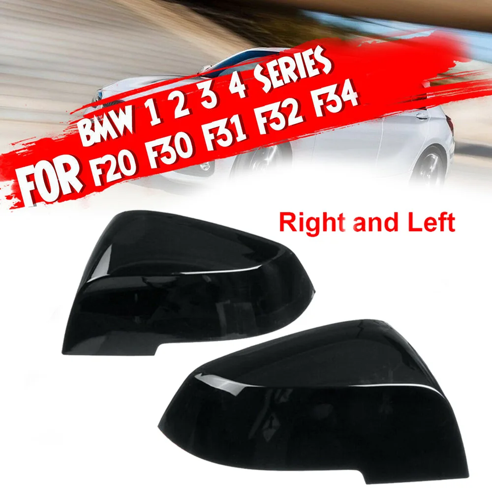 

2Pcs Gloss Black Rearview Mirror Cover Cap For BMW 1/2/3/4 Series F20 F21 F22 F30 F32 Car Accessories