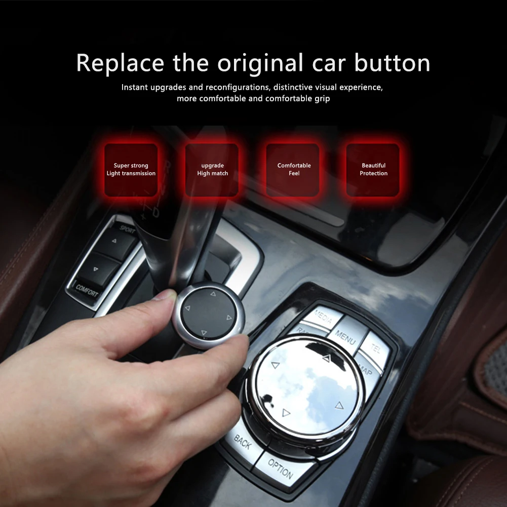 Car Multimedia Button Knob Cover Ceramic For BMW X1 F25 X3 X4 F15 X5 F16 X6 1 2 3 5 Series F10 F20 F30 Decoration Accessories