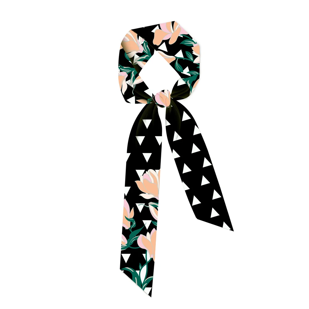 

Geometric Flower Design Hair Scarf Fashion Women Headband Brand Silk Scarf Fashion Bag Scarves Wrist Towel Foulard Neckerchief