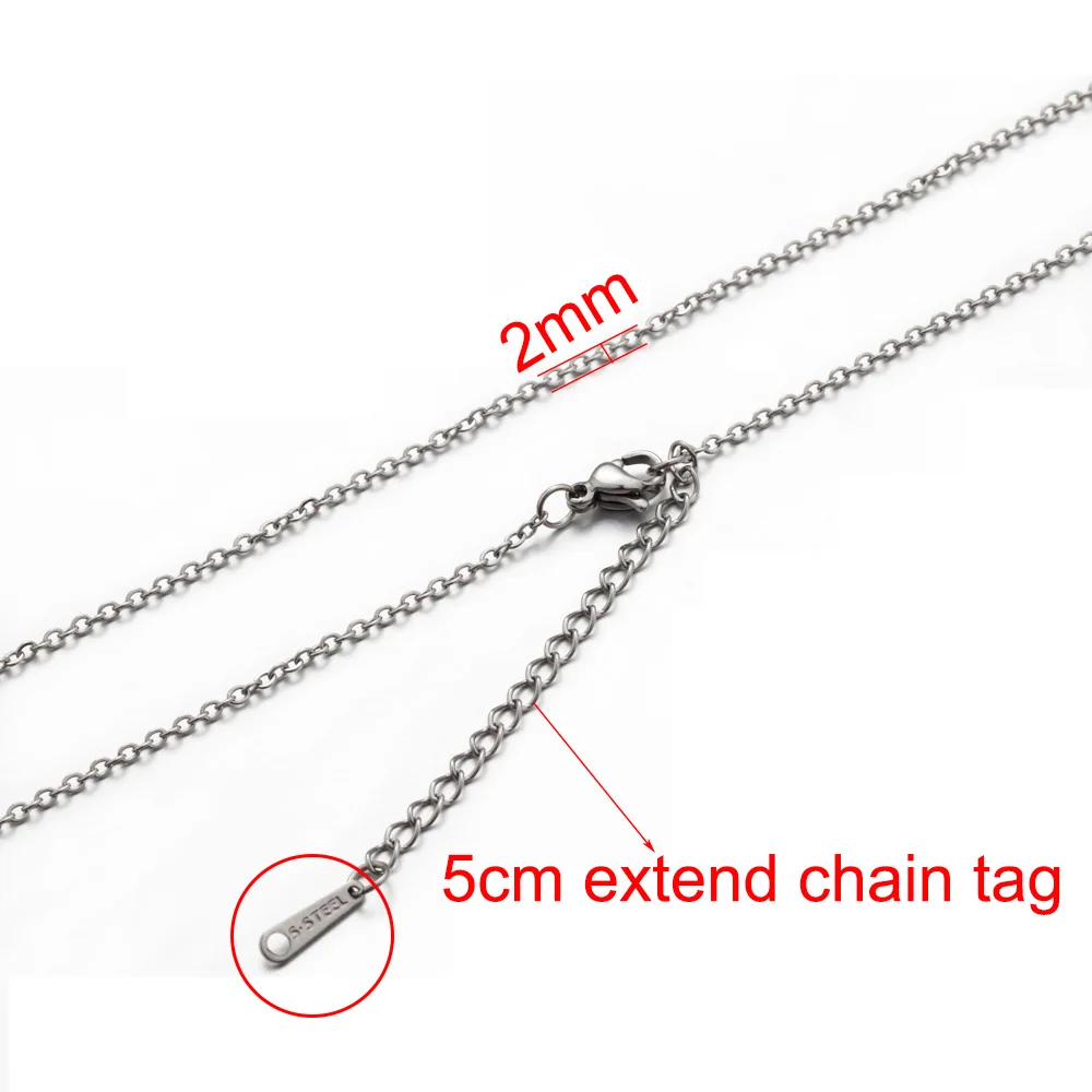5pcs Stainless Steel Rolo Link Chain Necklace Set