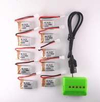 10Pcs/Lot Syma X5C X5SW 3.7V 1S 150mAh and X5 1 in 5 USB Charger for JJRC H8 Mini Lipo Battery Eachine RC Quadcopter Parts