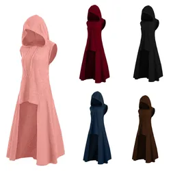 Fashion Gothic Clothing Women Tops Women's Steampunk Coat Hooded Long Victorian Trench Sweatshirt