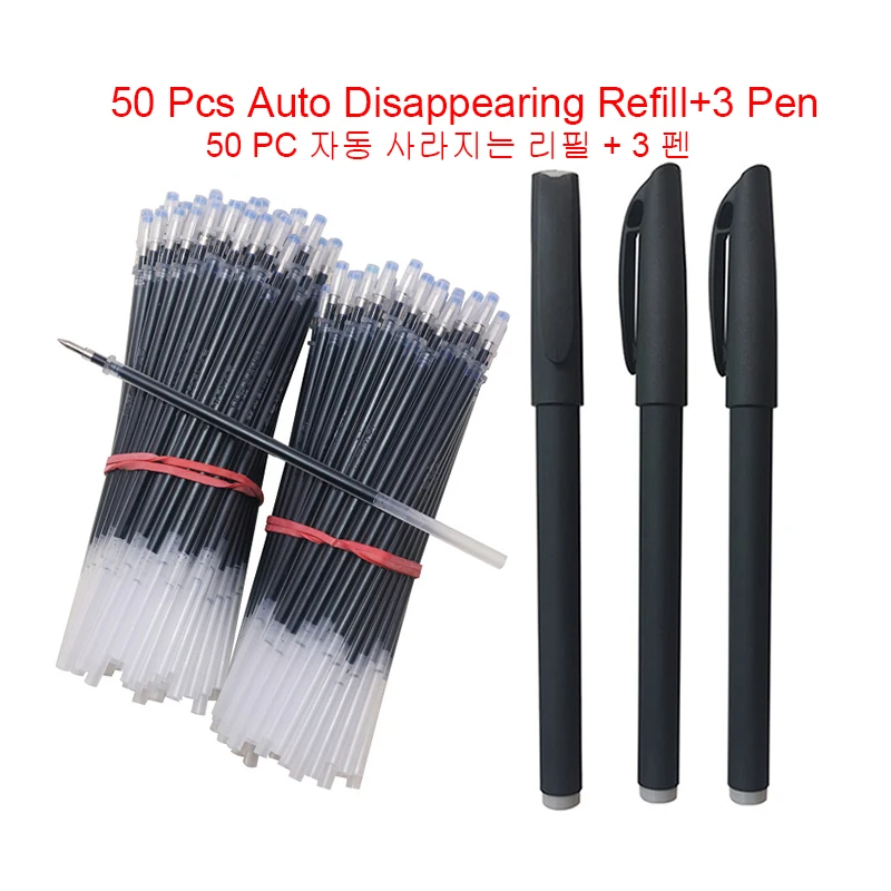 53 Pcs/set Automatic Disappearing Refill Fading Cartridge Normal Temperature Ink Disappear Slowly Gel Pen Refill Ball Pen