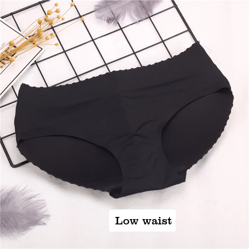 Sexy Womens Padded Panties Seamless Bottom Sponge Push Up Middle Waist Butt Enhancer Hip Push Up Butt Lift Shaper Lady Briefs