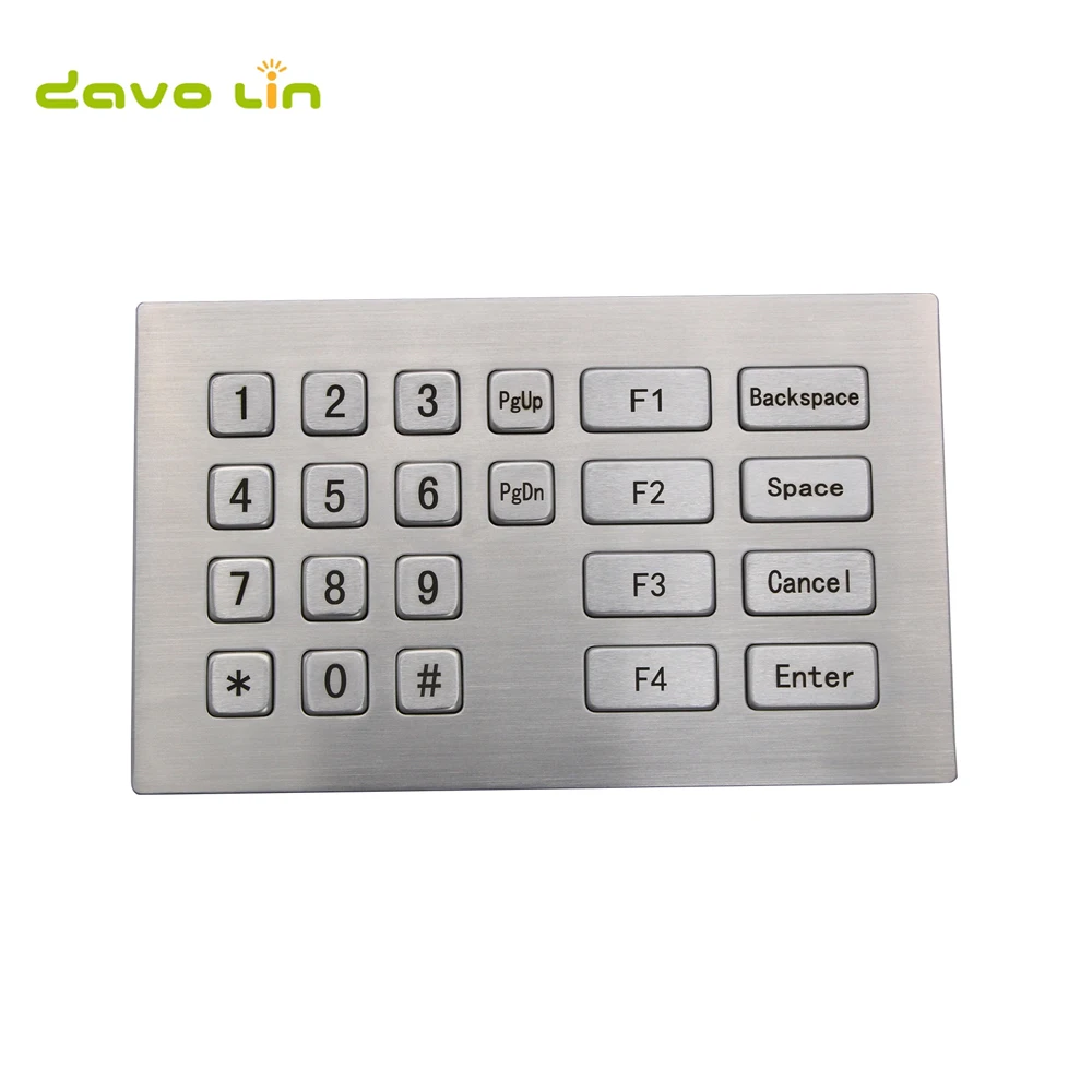 

DAVO 22 Keys Metal Industrial Numeric Keypads Stainless Steel Kiosk Keypad For Vending Machine